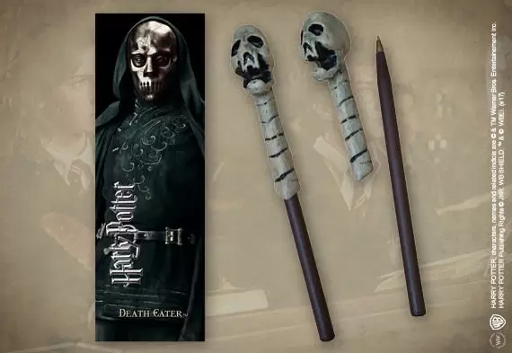 The Noble Collection : Harry Potter - Pen Wand & Bookmark Death Eater Skull