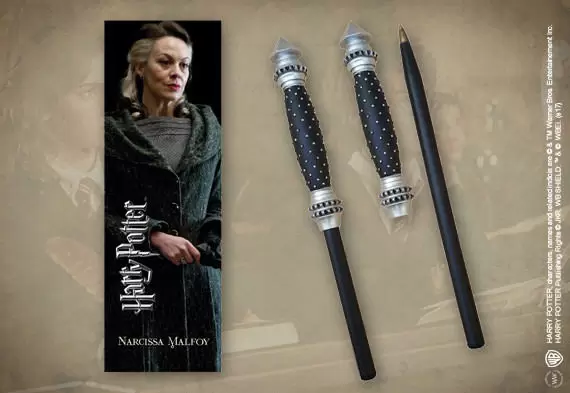 The Noble Collection : Harry Potter - Stylo baguette & Marque-page Narcissa Malefoy