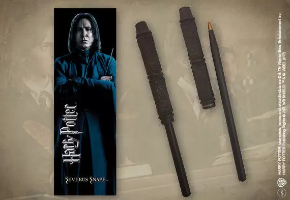 The Noble Collection : Harry Potter - Stylo baguette & Marque-page Rogue