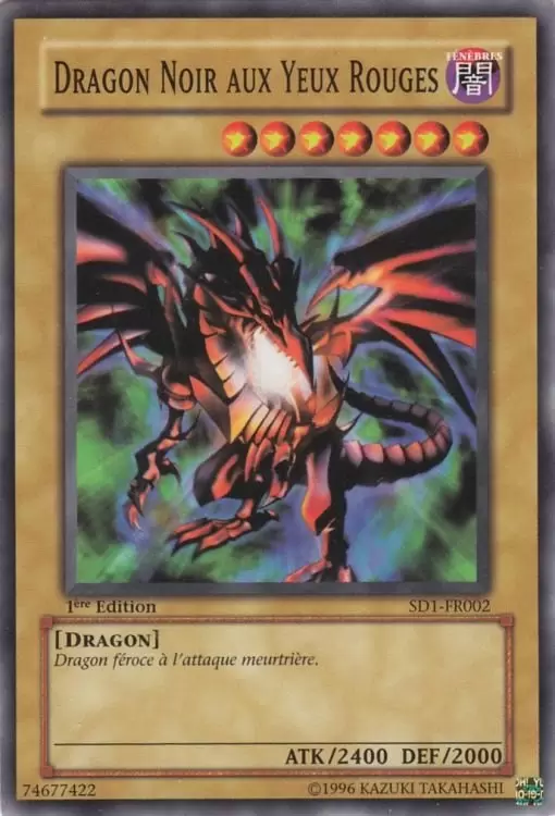 Rugissement des Dragons SD1 - Dragon Noir aux Yeux Rouges