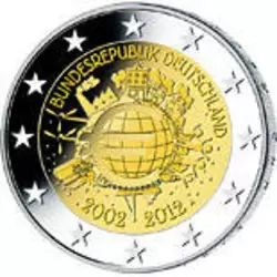 10e anniversaire de la mise en circulation des billets et des pièces en euro