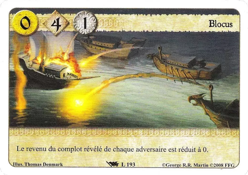 Le Trône de Fer Le jeu de carte - Blocus