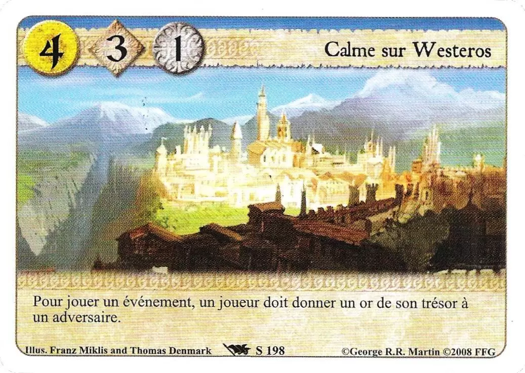 Le Trône de Fer Le jeu de carte - Calme sur Westeros