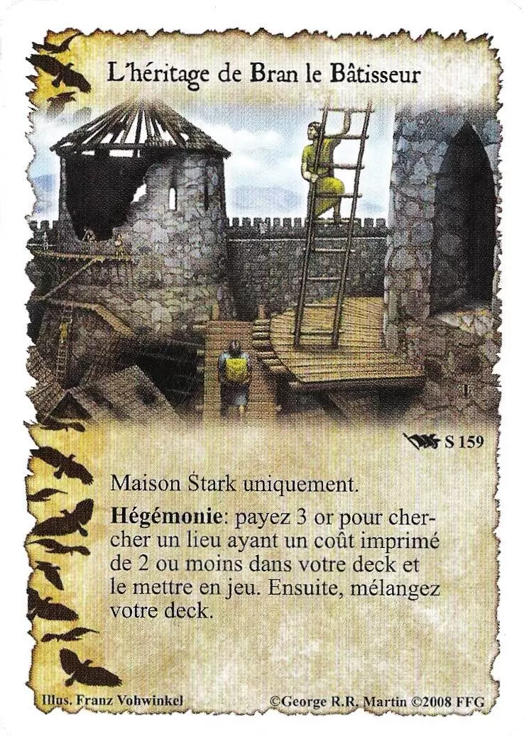 Le Trône de Fer Le jeu de carte - L\'Héritage de Bran Le Bâtisseur
