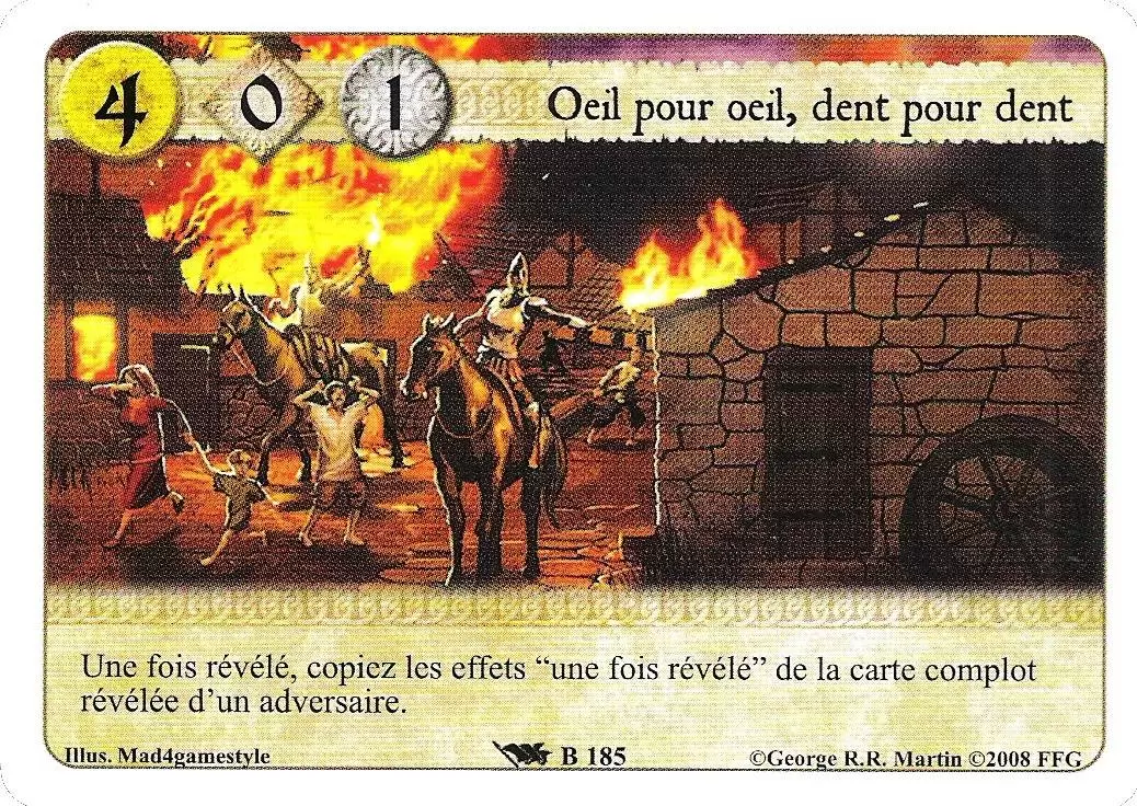 Le Trône de Fer Le jeu de carte - Oeil pour Oeil, Dent pour Dent