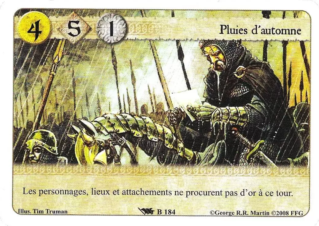 Le Trône de Fer Le jeu de carte - Pluies d\'Automne