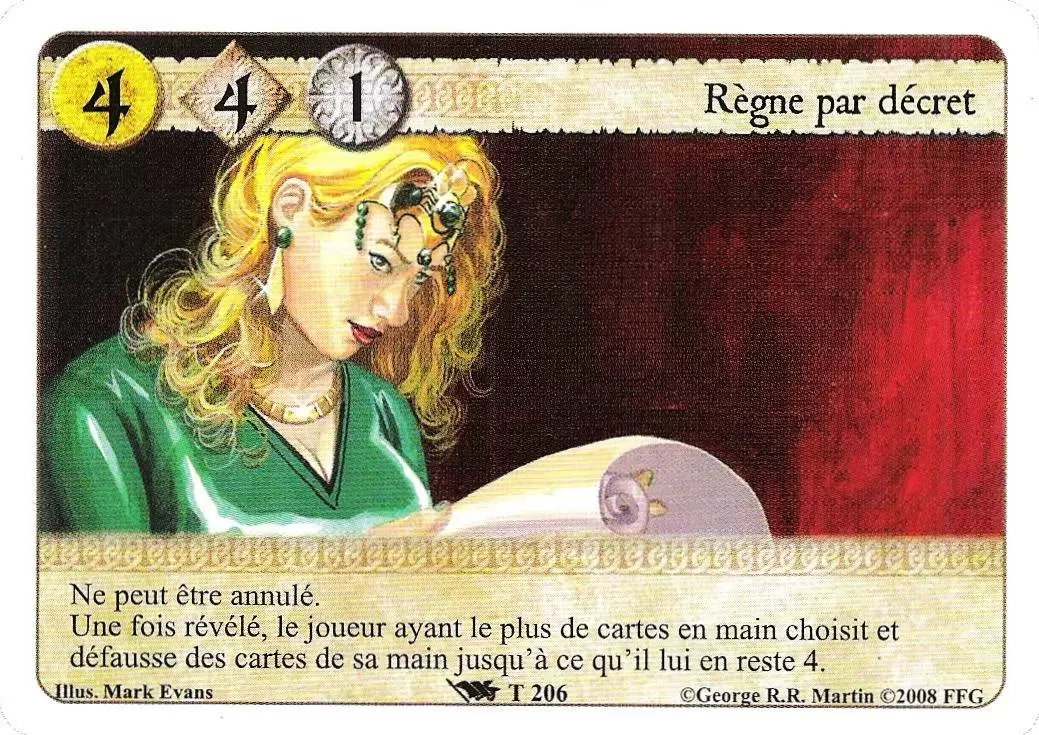 Le Trône de Fer Le jeu de carte - Règne par Décret