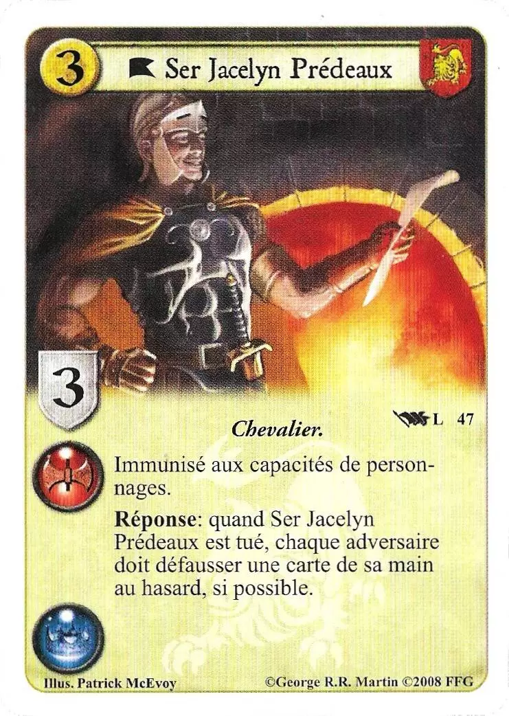 Le Trône de Fer Le jeu de carte - Ser Jacelyn Prédeaux
