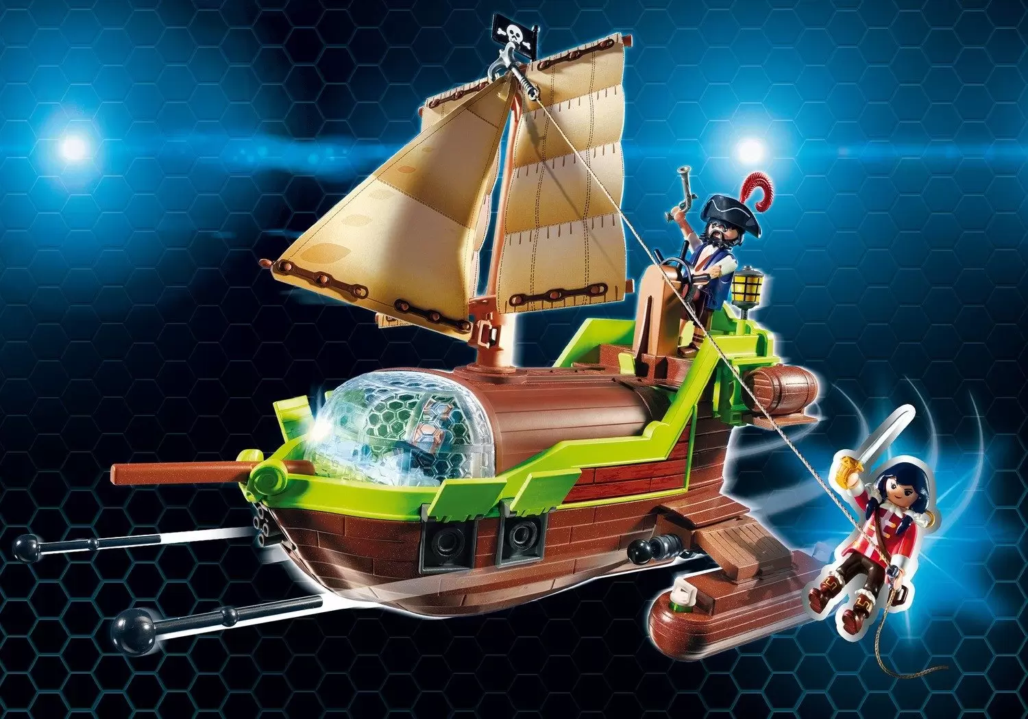 Playmobil Super 4 - Bateau Pirate Caméléon avec Ruby