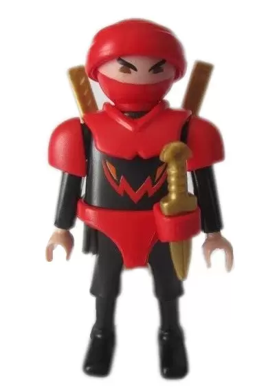 Playmobil,RED NINJA WARRIOR with KATANA SWORDS,Series #12 Figure 