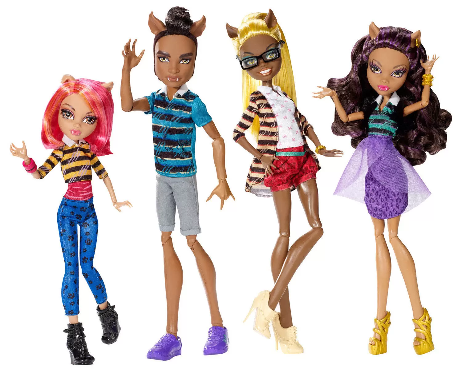 Monster High Dolls - Clawdeen, Howleen, Clawd & Clawdia - A Pack of Trouble