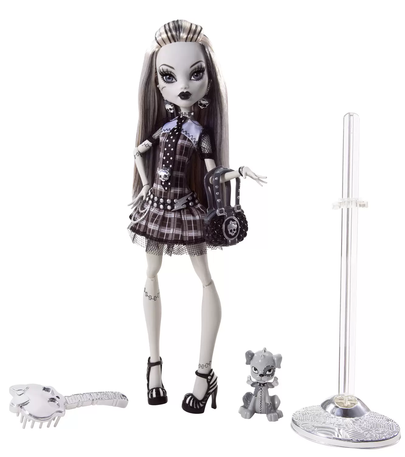 Monster High Doll with Posters, Frankie Stein in Black and White 