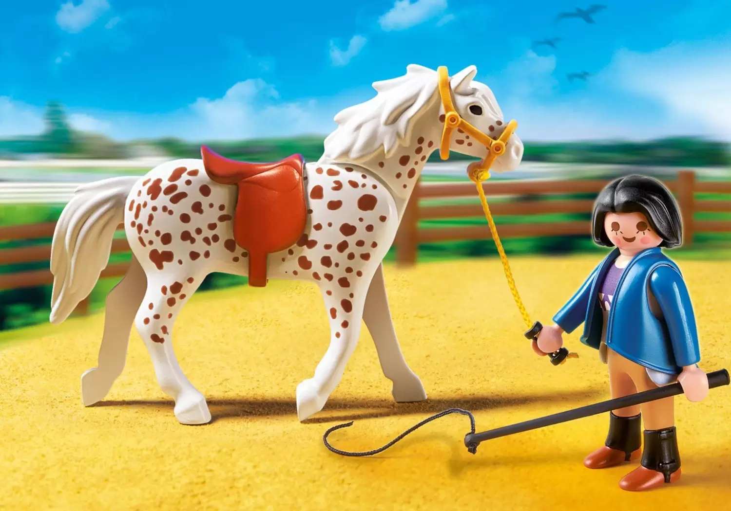 Playmobil Horse Riding - Knabstrupper Horse with Trainer and Stable