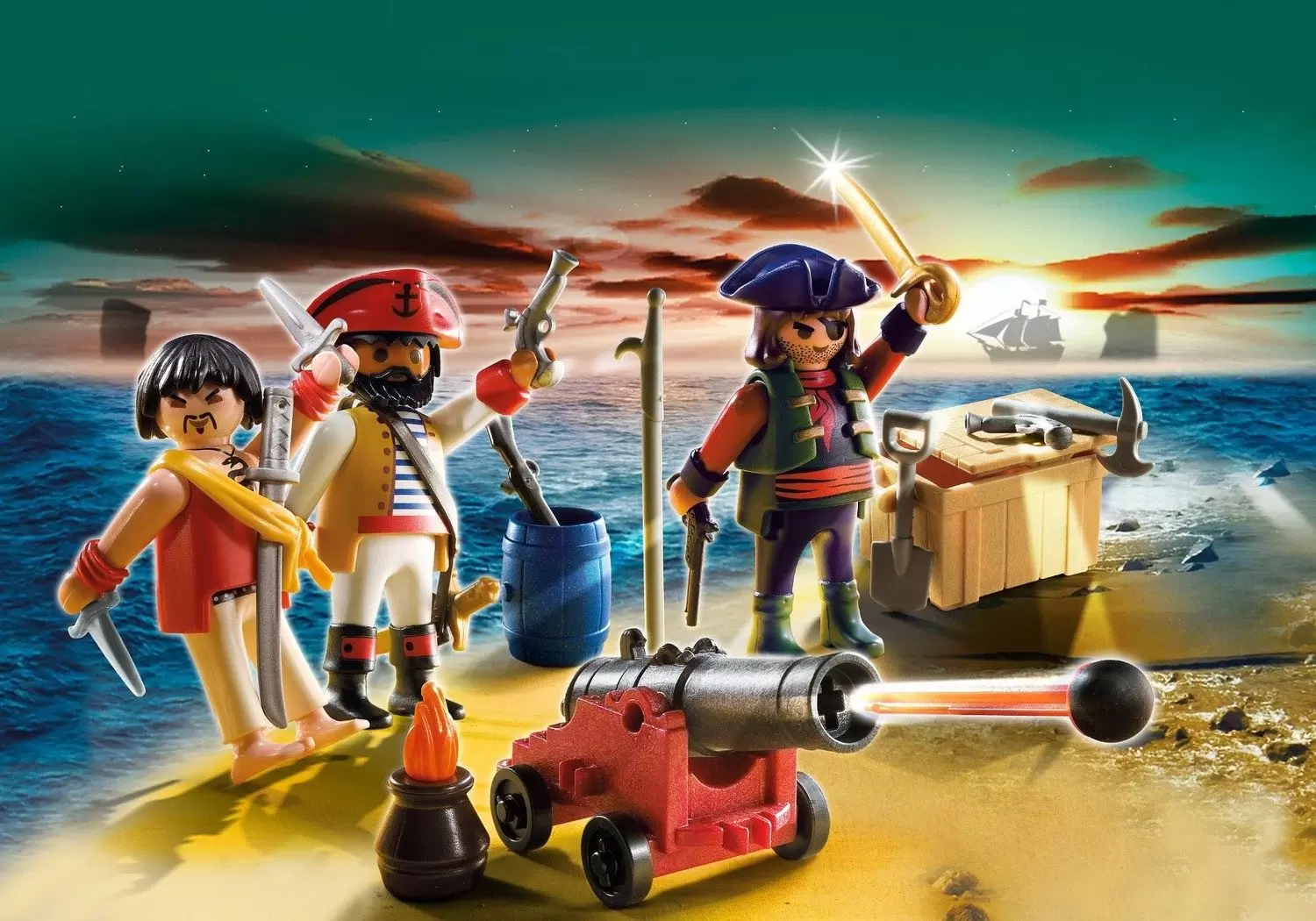 Boat Island  Adventure Playmobil Pirate Captain Weapon & Skull  for Ship 