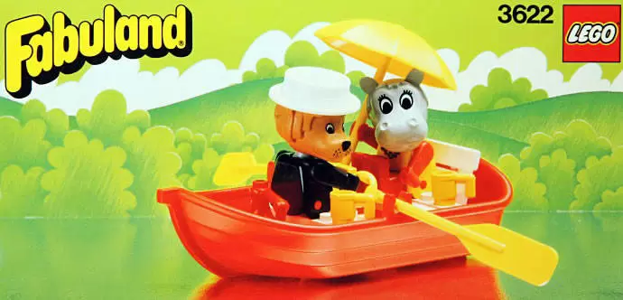 Fabuland - Rowboat with Lionel Lion and Hannah Hippopotamus