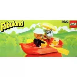 Rowboat with Lionel Lion and Hannah Hippopotamus