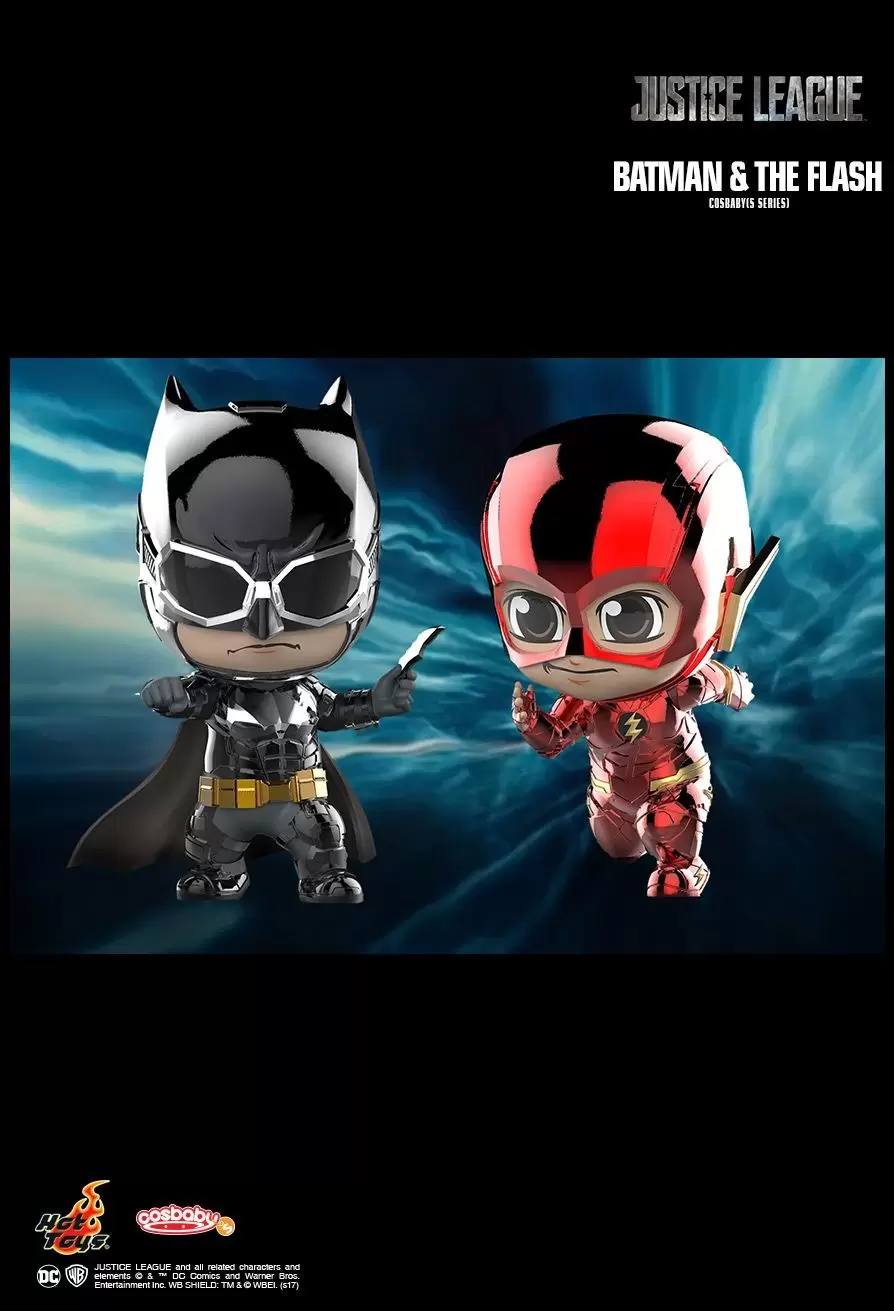 Cosbaby Figures - Batman & The Flash (Chrome version)