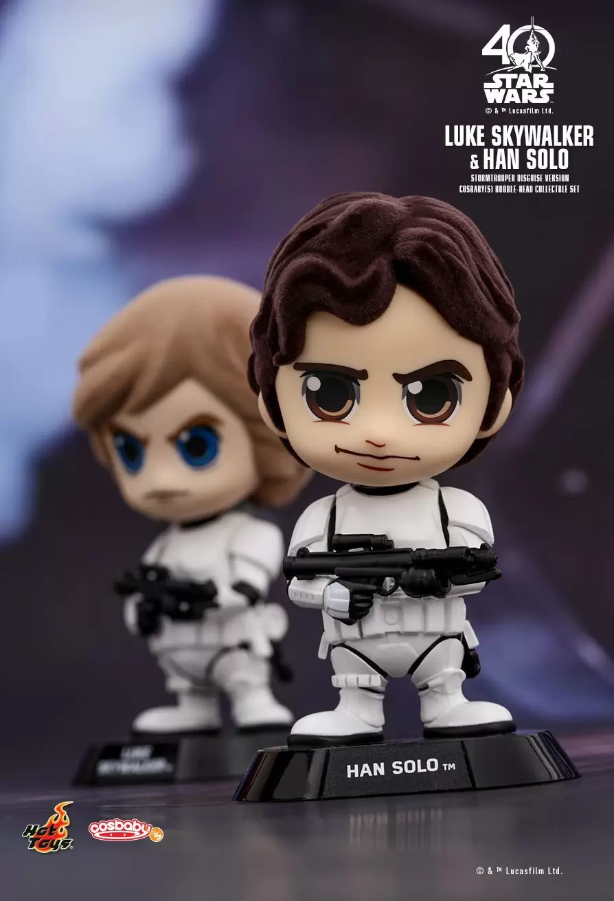 Cosbaby Figures - Luke Skywalker & Han Solo (Stormtrooper Disguise)