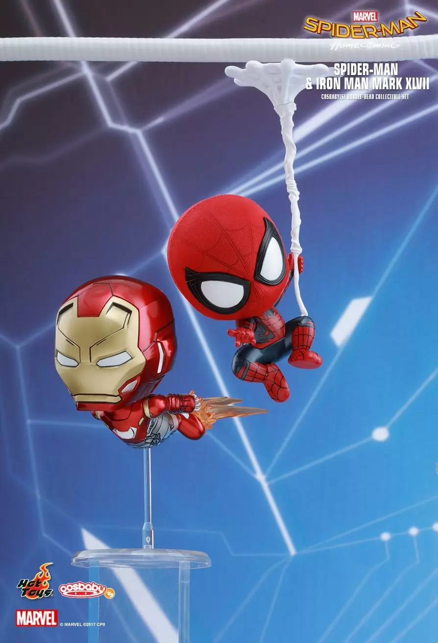 Cosbaby Figures - Spider-Man & Iron Man Mark XLVII