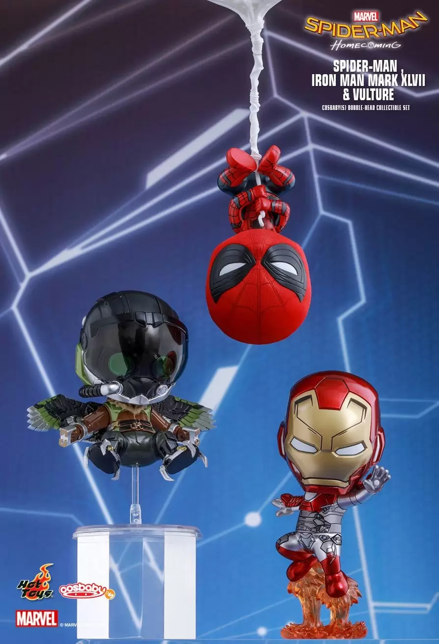 Cosbaby Figures - Spider-Man, Iron Man Mark XLVII & Vulture