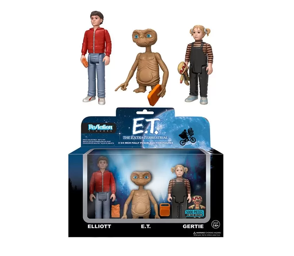 ReAction Figures - E.T. - 3PK - E.T., Elliott, & Gertie