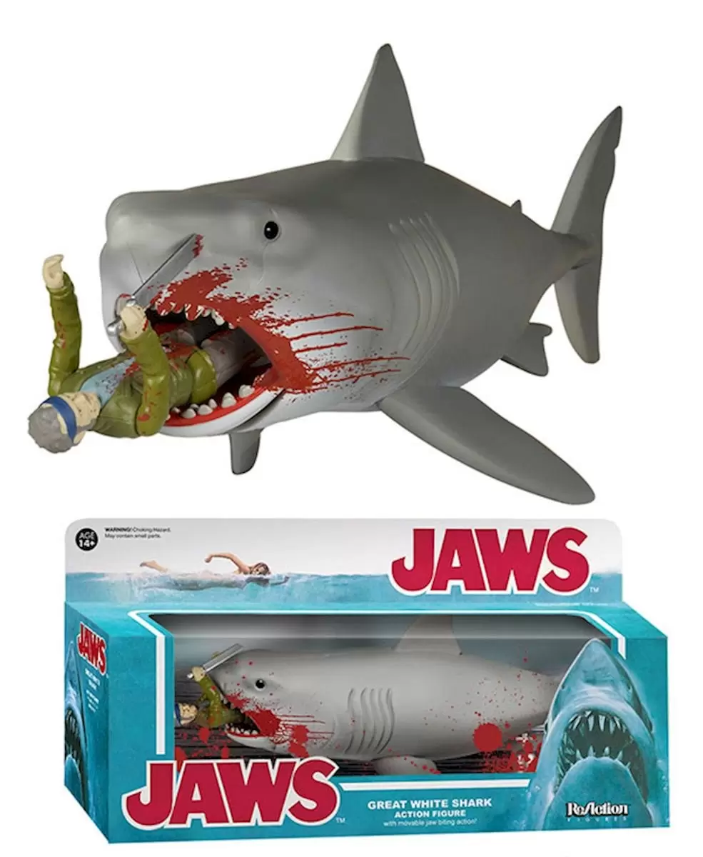 ReAction Figures - Jaws - Great White Shark and Quint Bloody
