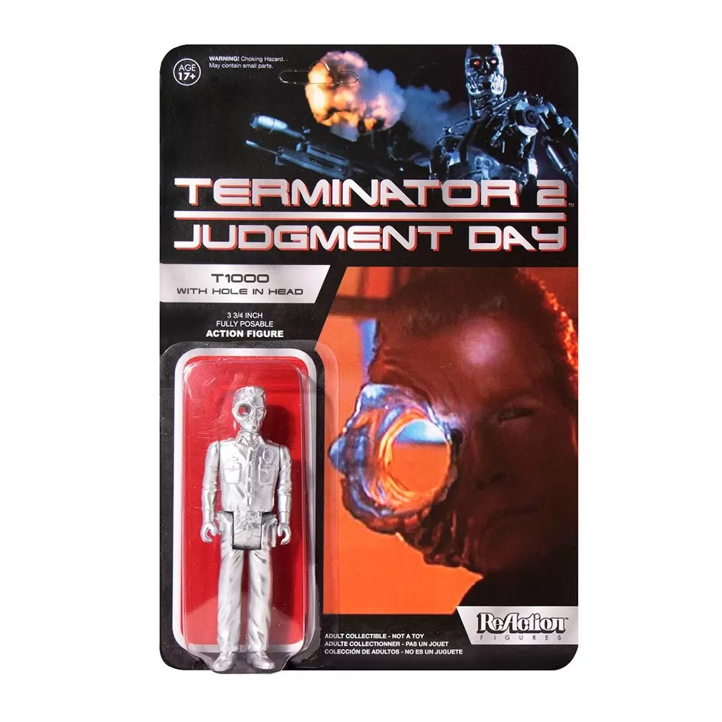 ReAction Figures - Terminator 2 - T1000 Officer Hole in Head Metallic