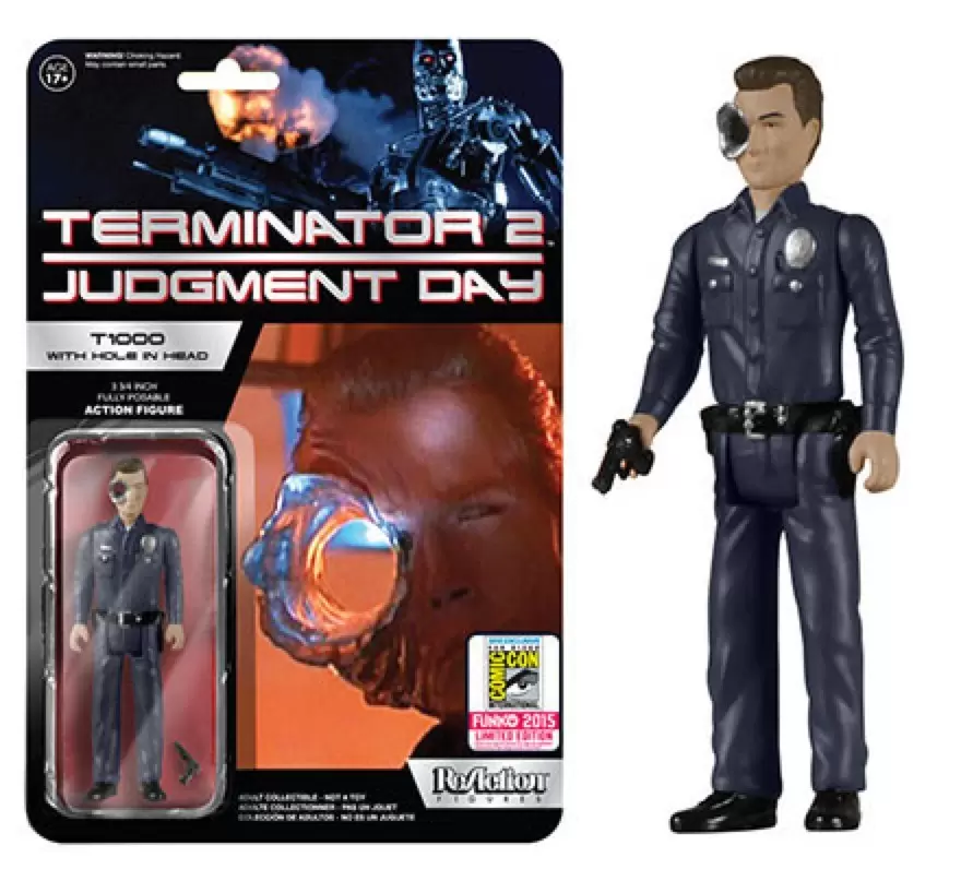T1000 OFFICER WITH HOLE IN HEAD REACTION FIGURE SUPER7 REACTION TERMINATOR 2 