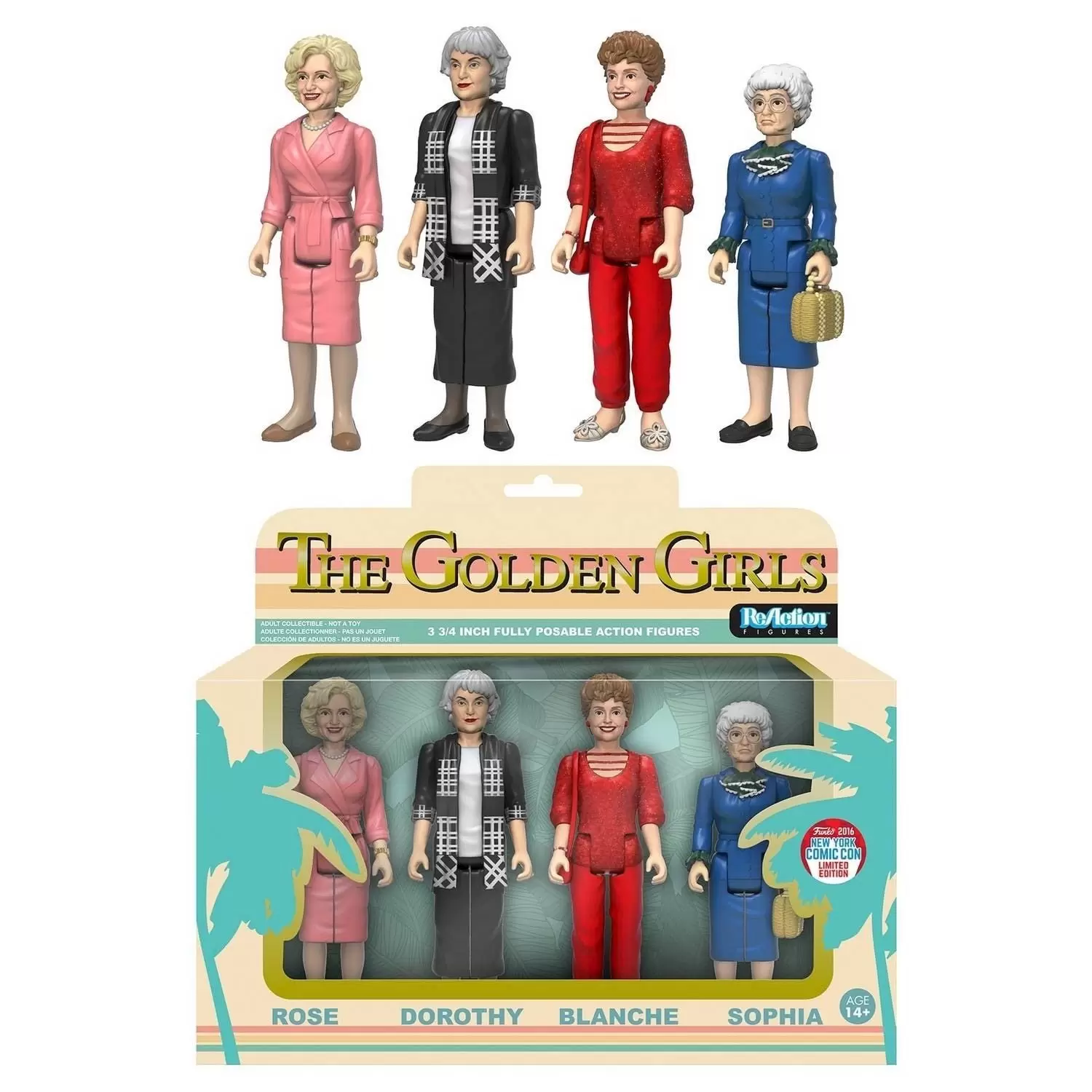 ReAction Figures - The Golden Girls - Rose, Dorothy, Blanche and Sophia  4 Pack