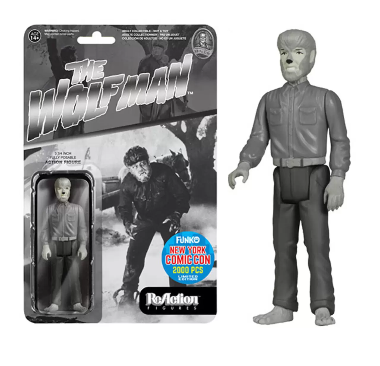 ReAction Figures - Universal Monsters - The Wolfman Black And White