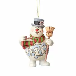 Frosty with Broom Hanging Ornament