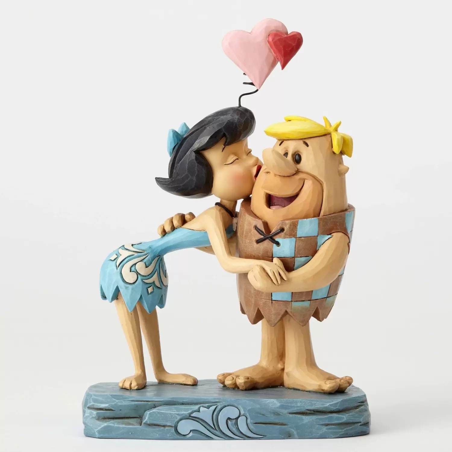 Cartoons Characters by Jim Shore - Rubble Romance - Betty Kissing Barney