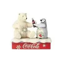 Friendship Goes Better with Coke-Young Polar Bear and Penguin