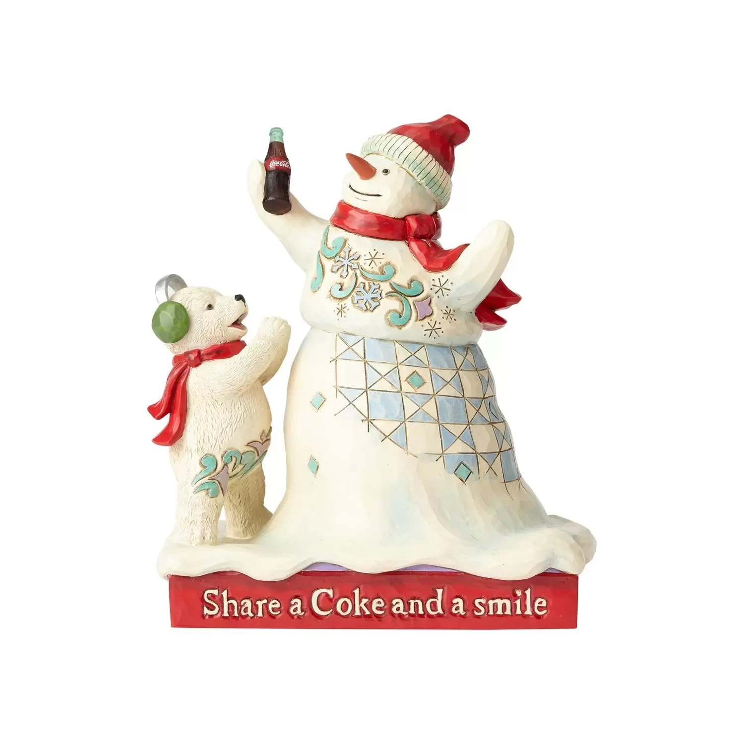 Coca-Cola Jim Shore - Share a Coke and a Smile-Coca-cola Snowman and Baby Polar Bear