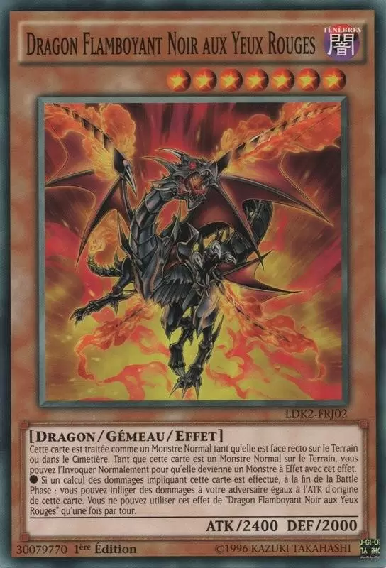 Decks Légendaires 2 LDK2 - Dragon Flamboyant Noir aux Yeux Rouges