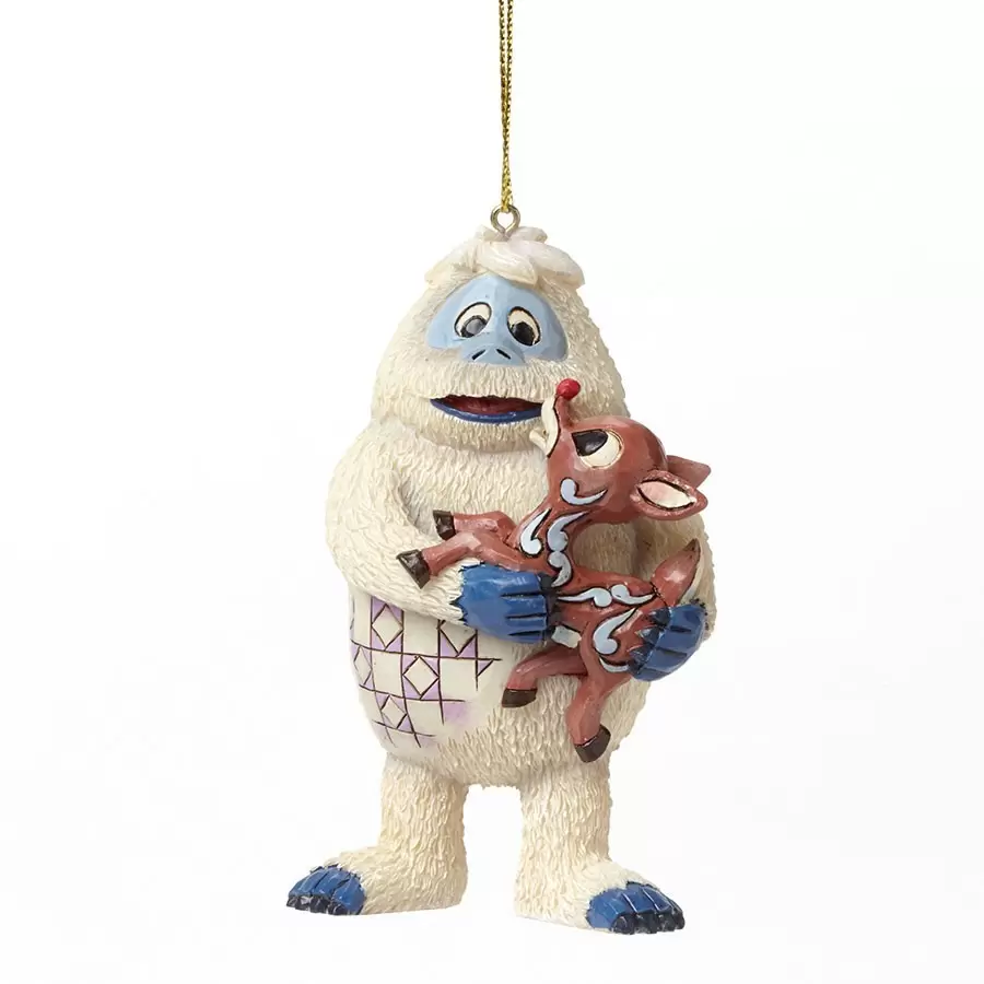 Cartoons Characters by Jim Shore - Bumble Holding Rudolph Hanging Ornament
