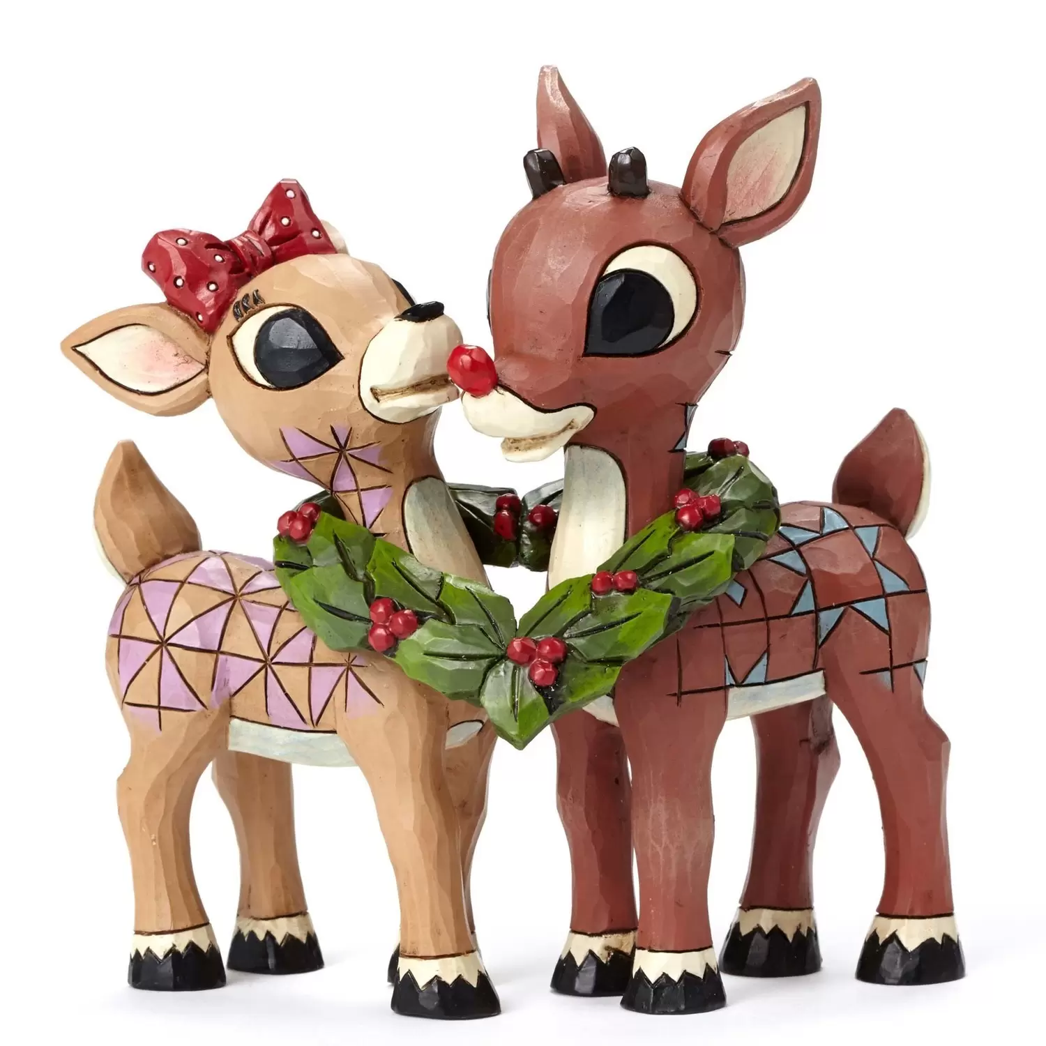 Cartoons Characters by Jim Shore - Rudolph and Clarice with Wreath