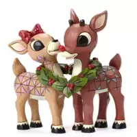 Rudolph and Clarice with Wreath