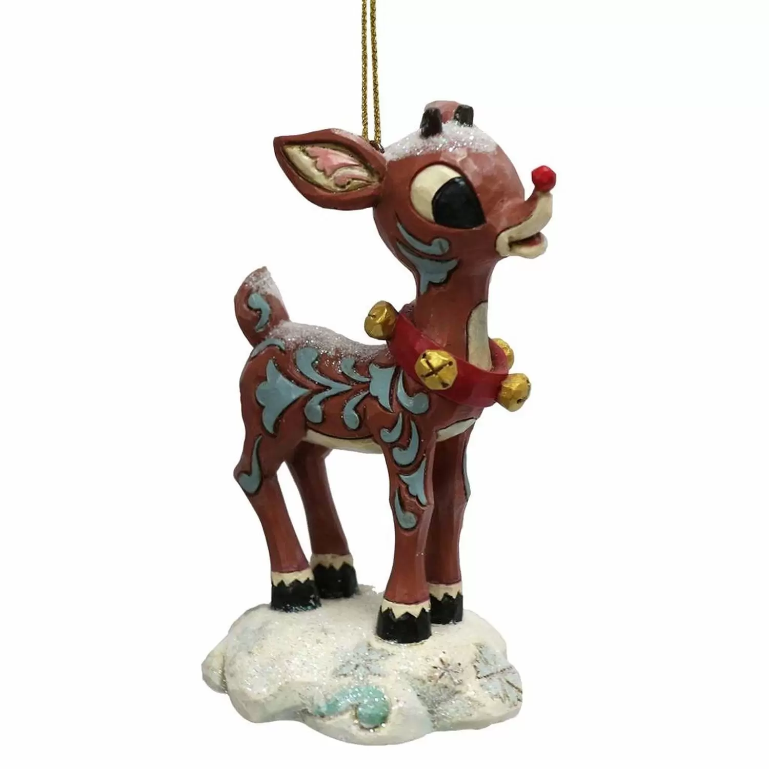 Cartoons Characters by Jim Shore - Snow Covered Rudolph Hanging Ornament
