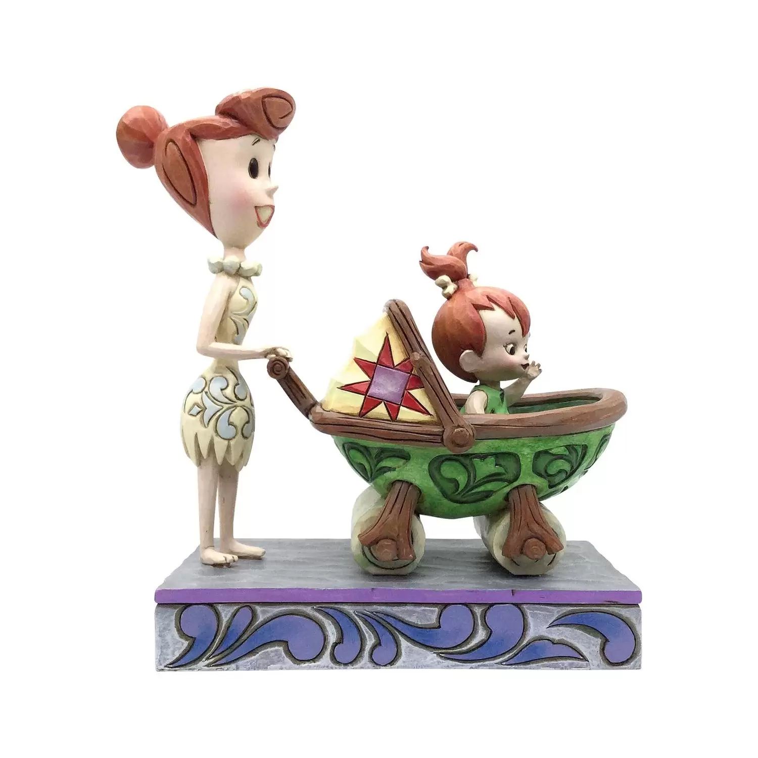 Cartoons  - Jim Shore - Bedrock Buggy - Wilma with Pebbles in Baby Car