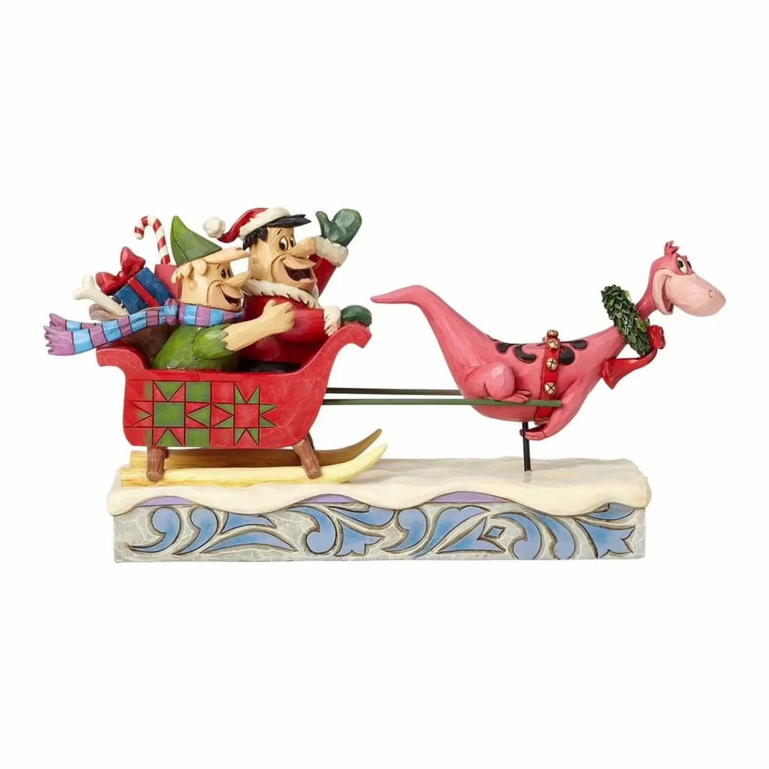 Cartoons Characters by Jim Shore - Christmas in Bedrock - Flinstones Sleigh Ride