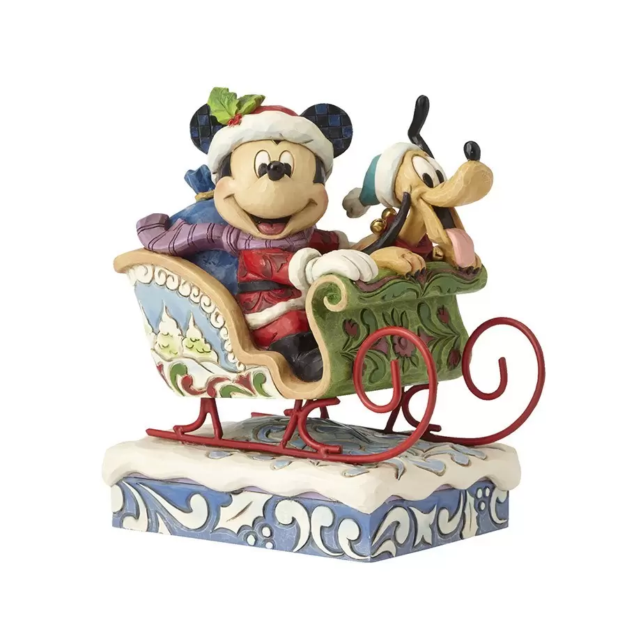 Disney Traditions by Jim Shore - Laughing All The Way - Santa Mickey in Sleigh Musical