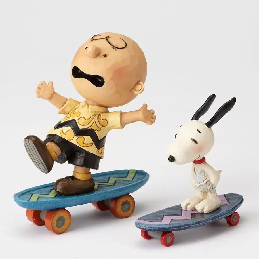 Peanuts - Jim Shore - Skateboarding Buddies - Charlie Brown and Snoopy