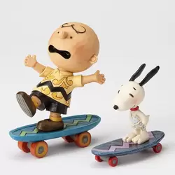 Skateboarding Buddies - Charlie Brown and Snoopy