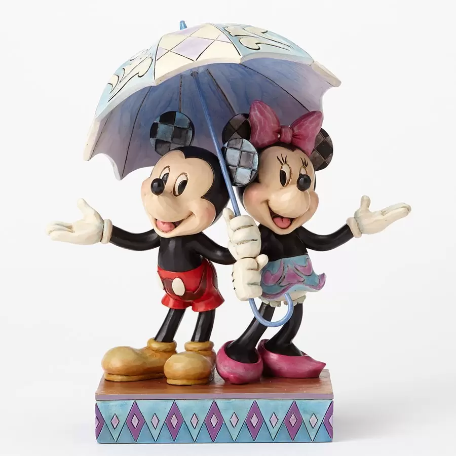 Disney Traditions by Jim Shore - Rainy Day Romance - Mickey and Minnie Sharing Umbrella