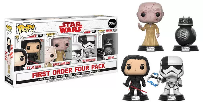 POP! Star Wars - 4 Pack - Kylo Ren, Supreme Leader Snoke, First Order Executioner and BB-9E