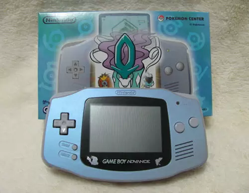 Game Boy Advance - Game Boy Advance Pokémon Center - Suicune Blue with artwork