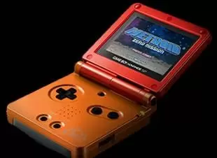 Game Boy Advance SP - Game Boy Advance SP Samus Satin Red Orange