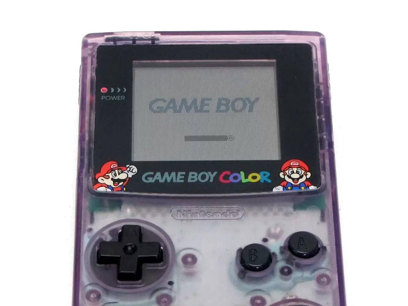 Game Boy Color - Game Boy Color Jusco Clear Purple with Mario Artwork