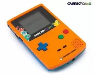 Game Boy Color - Game Boy Color Pokémon Center – Orange and Bue with artwork and logo